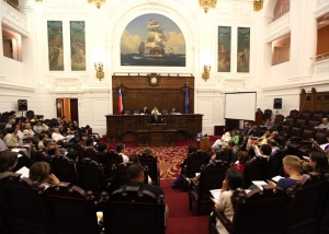 Seminario en el Senado, en Santiago.